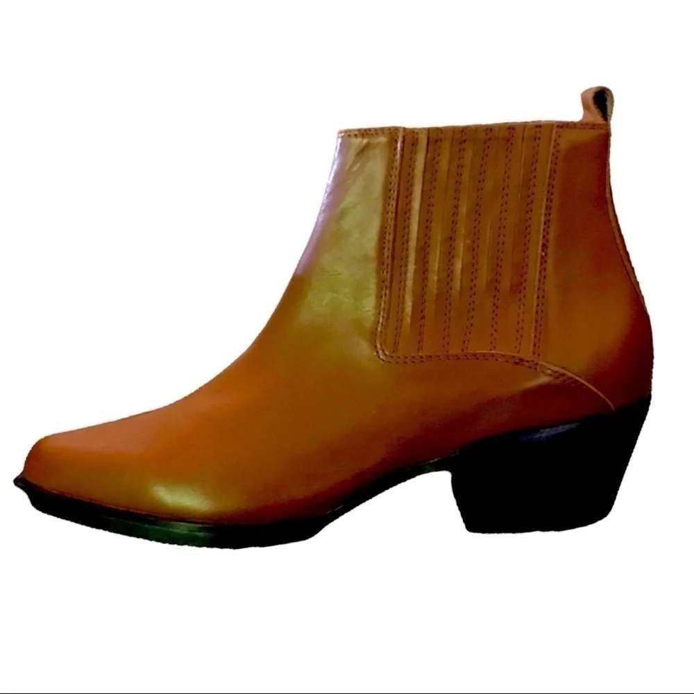 Revolve Alias Mae Tan Maja Leather Pull On Ankle Boot - Picture 3 of 16